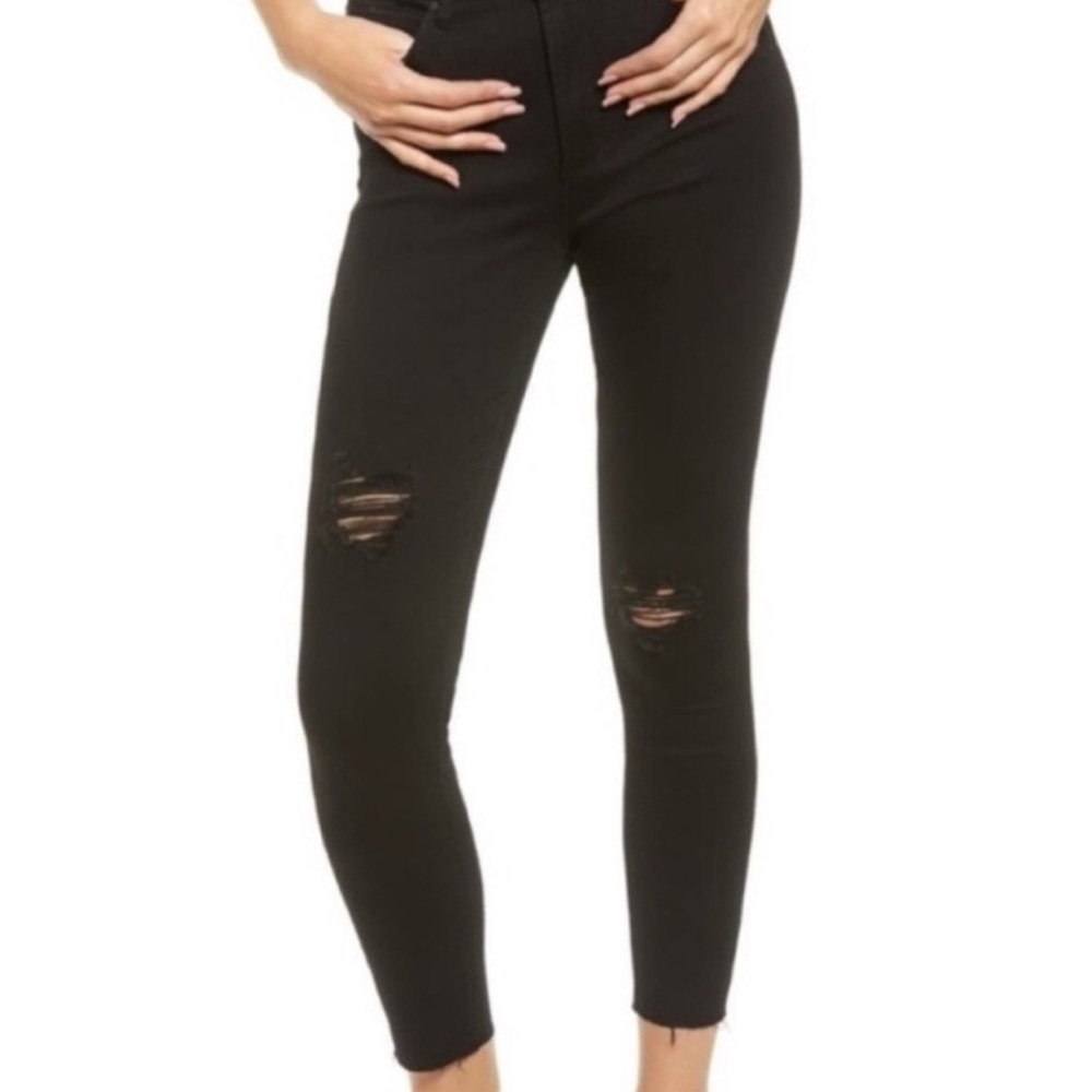 Articles of Society Black Distressed Skinny Jeans Women’s Size 30 Raw Hem